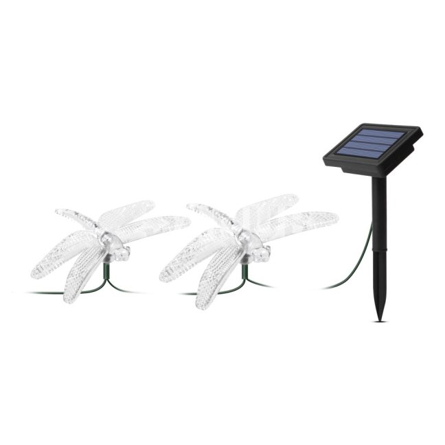LED solárna sveteľná reťaz - vážka - 2,9 m - 10 farebných LED