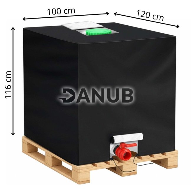 Kryt na nádrž na dažďovú vodu pre Mauser 1000 L - čierny