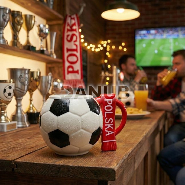 Futbalový hrnček so šálom Poľsko a futbalová podložka