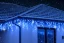 Svetelný záves s cencúľmi vonkajší 60 m, 1500 LED, modrá, flash studená biela – sada 3 ks