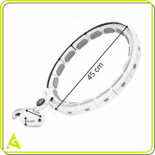 Hula hoop so závažím - 16 skladacích prvkov - bielo-sivý