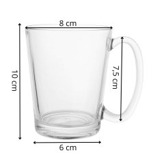 Poháre na kávu a čaj - 6 ks 300 ml - s uškom - súprava na latte