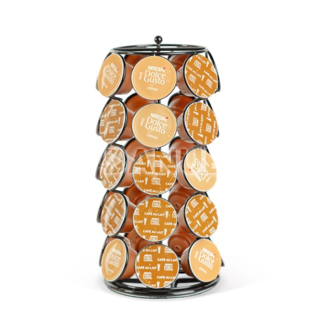 Kovový držiak na kávové kapsuly – na 35 kapsúl Dolce Gusto – 165 x 165 x 320 mm – čierny