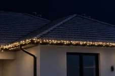 Svetelná reťaz vonkajšia 50 m, 1000 LED, teplá biela, flash studená biela