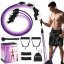 Fitness expandéry na cvičenie - sada 5ks - odpor: 4,5-22,7 kg - fialové