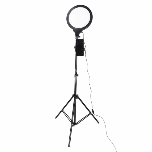 Kruhová LED lampa na selfie so statívom