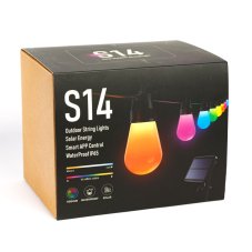 Smart solárna sveteľná reťaz - 15 ks RGBIC LED - 6,5 m - bluetooth