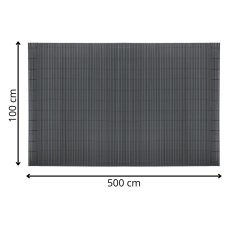 PVC krycia clona na balkón, terasu a oplotenie - 100 x 500 cm - tmavosivá