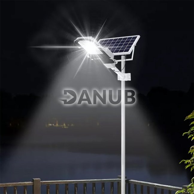 LED solárne pouličné svietidlo 800W - 6500K - 3,2V - 13Ah - s držiakom a diaľkovým ovládaním