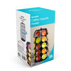 Kovový držiak na kávové kapsuly – na 35 kapsúl Dolce Gusto – 165 x 165 x 320 mm – čierny