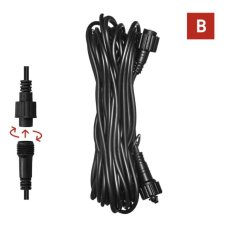 Prodlužovací kabel Premium černý 10 m pro spojitelné osvětlení, IP44