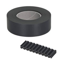 Tieniace plotové pásky a klipy (20ks) - PVC - 35m x 4,75cm - 450 g/m2 - antracit