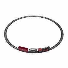 Karácsonyi vonatkészlet beltérre Ø 68 cm, 3 jármű, sárga LED-fény és zene, 2 × 1,5 V-os AA elemes tápellátás – sínes készlet