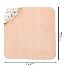 Zavinovacia deka do autosedačky - 77x77cm - obojstranná - s kapucňou - béžová