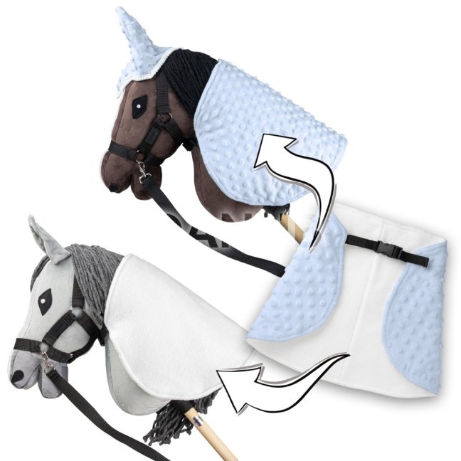 Deka a ušné chrániče pre Hobby Horse Skippi - modrá