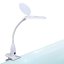 LED lampa na stôl - s lupou - štipcom - biela