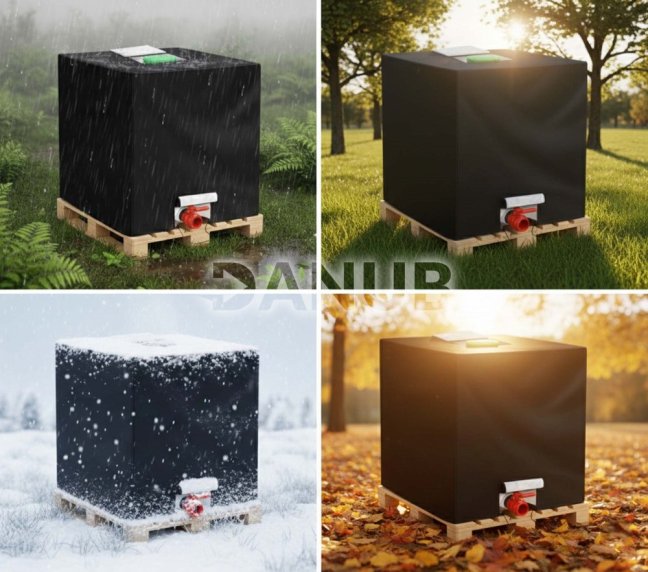 Kryt na nádrž na dažďovú vodu pre Mauser 1000 L - čierny