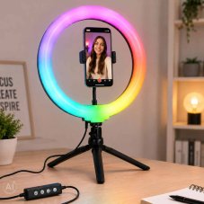 RGB LED selfie okrúhle svetlo na statíve