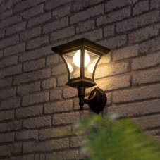 LED solární svítidlo – nástěnné – 21 x 21 cm – 8 LED – černé – teplá bílá