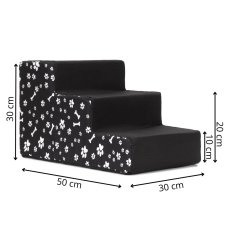 Kutyáknak való lépcső - 50x30x30 - 3 lépcsőfok - sötét szürke mintával
