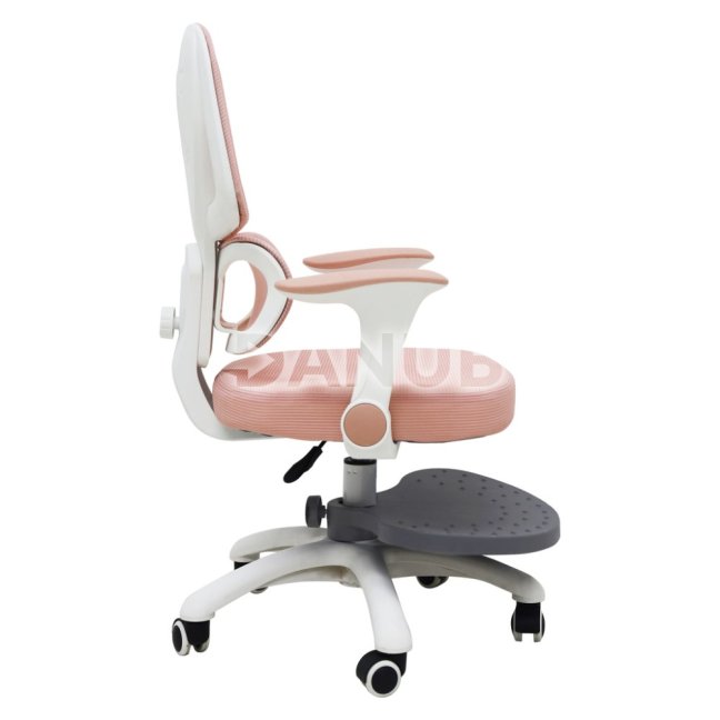 Detské otočné ergonomické kreslo ružovo-sivé