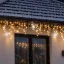 Svetelný záves s cencúľmi vonkajší 60 m, 1500 LED, teplá biela, flash studená biela – sada 3 ks