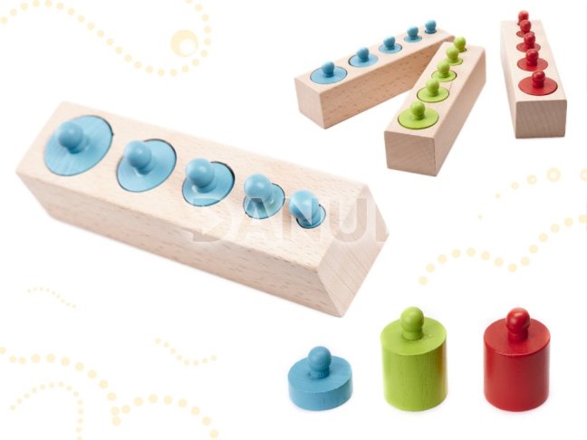 Farebné montessori drevené závažia