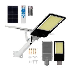 LED solární pouliční lampa - 2000W - 6500K + dálkové ovládání - bílá