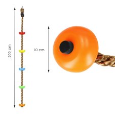 Lezecké lano pre deti so stupienkami - 200 cm
