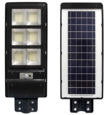 LED solárna pouličná lampa - 270W - 6000K - pohybový a súmrakový senzor + diaľkové ovládanie - čierna