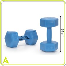 Jednoruční činky - 2 ks - 2x2,5 kg - modré