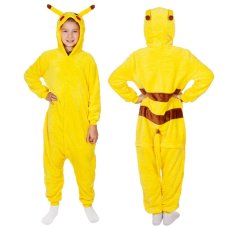 Plyšový overal Kigurumi - vzor pikachu - 130-140 cm