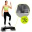 Fitness stepper 2-úrovňový - čierno-sivý