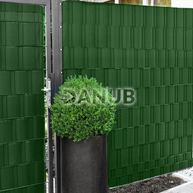Tieniace plotové pásky a klipy (20ks) - PVC - 35m x 19cm - 450 g/m2 - tmavozelená