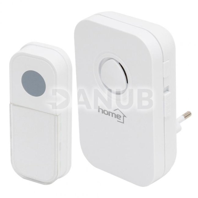 Bezdrôtový domový zvonček 100 m vo voľnom priestore, 36 melódií, 3 úrovne hlasitosti, 230 V, 433,92 MHz, 0,5 W, až 8 tlačidiel – s 3 V batériou CR2032