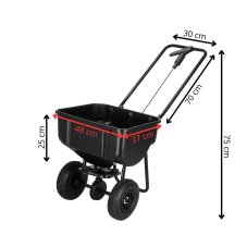 Záhradná sejačka na kolesách - 25 kg - čierna