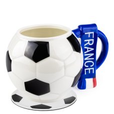 Futbalový hrnček so šálom Francúzsko a futbalová podložka
