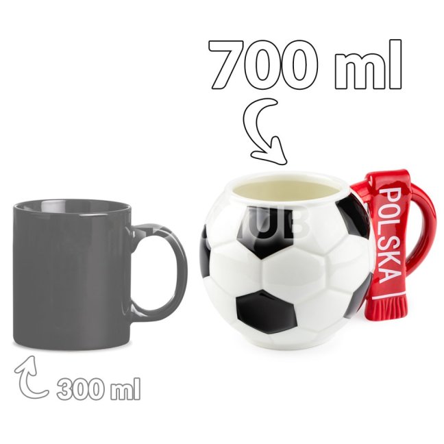 Futbalový hrnček so šálom Poľsko a futbalová podložka