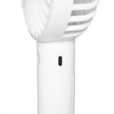 Ručný, nabíjateľný ventilátor, 9 cm, biely