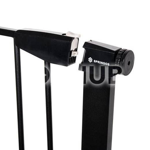 Bezpečnostná bariérová zábrana pre schody a dvere - čierna - 75-124cm
