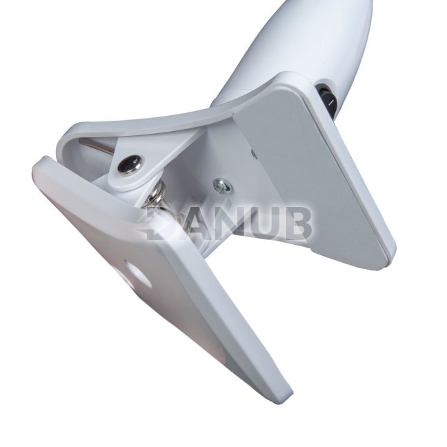 LED lampa na stôl - s lupou - štipcom - biela