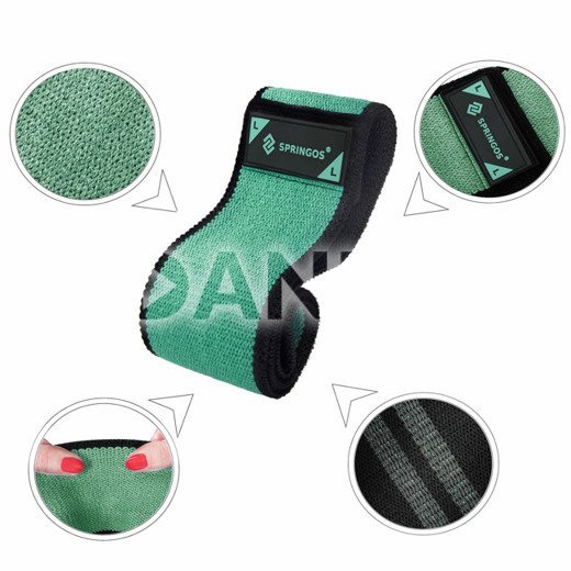 Fitness guma na cvičenie Hip Band - L - 2x43 cm - zelená