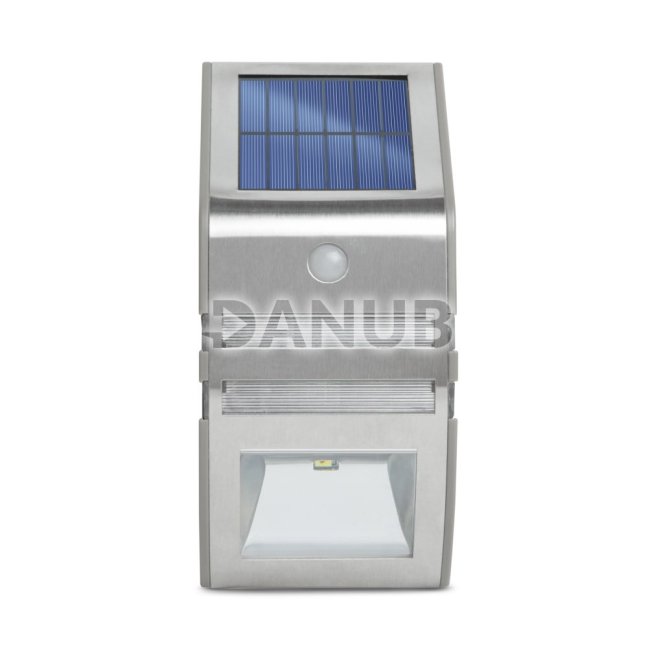 LED solárna nástenná lampa - s pohybovým senzorom - studená biela - 170 x 78 mm