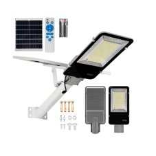 Záhradná pouličná solárna LED lampa výkonná - 1200W - 6500K  - IP65 + diaľkové ovládanie