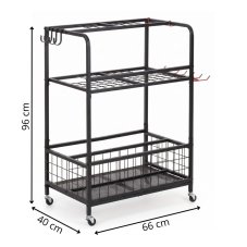 Mobilní organizér na nářadí 96 cm - kovový - černý