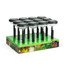 Zapichovacia solárna lampa – 1 + 1 teplá biela / RGB SMD LED – čierna – 53 x 11,4 cm