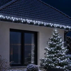 Svetelná reťaz vonkajšia 100 m, 2000 LED, studená biela, 8 programov – sada 2 × 50 m