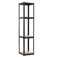 Regál - 180 x 40 x 40 cm - nosnosť 500kg - MDF + pozinkovaná oceľ čierna