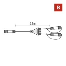 Rozbočovač Premium černý 0,4 m pro spojitelné osvětlení, IP44