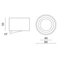 Podhľadové svietidlo okrúhle Kobi OH36S - 50 mm - čierne